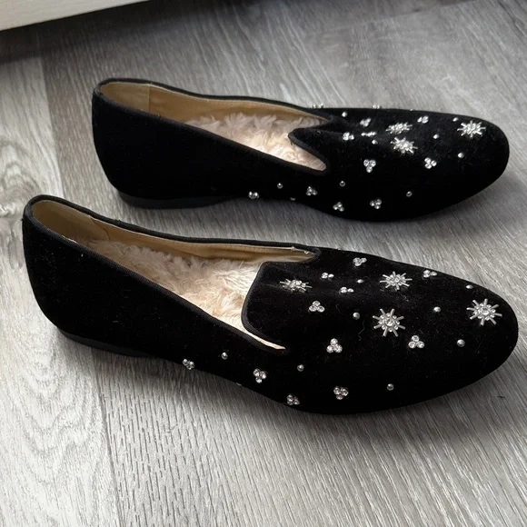 Birdies Black Loafers Rhinestones Gems Shoes Flats Size 9 - Picture 4 of 13